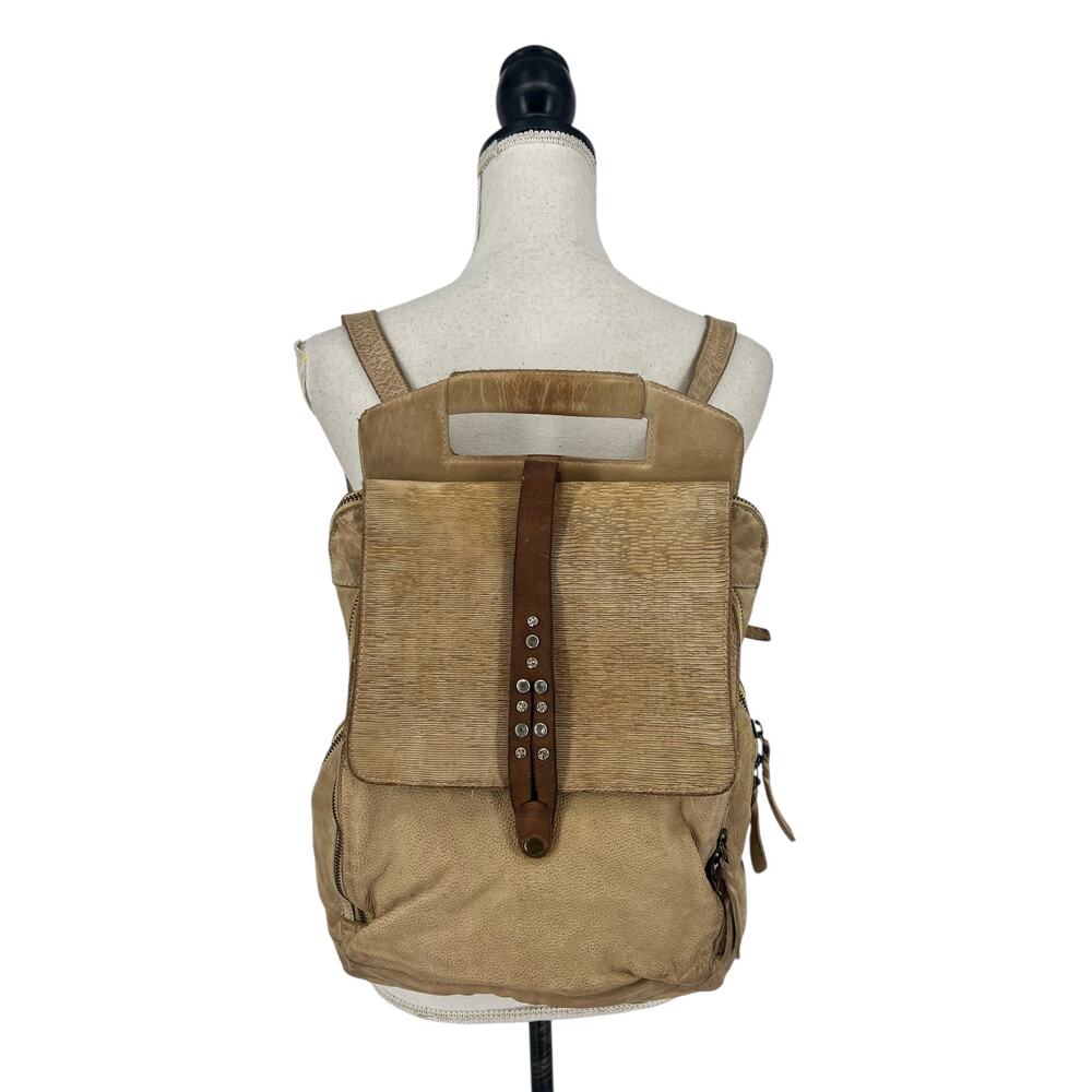Studio Caleidoscope Gatti Leather Stud Embellished Backpack in Beige - Picture 2 of 16